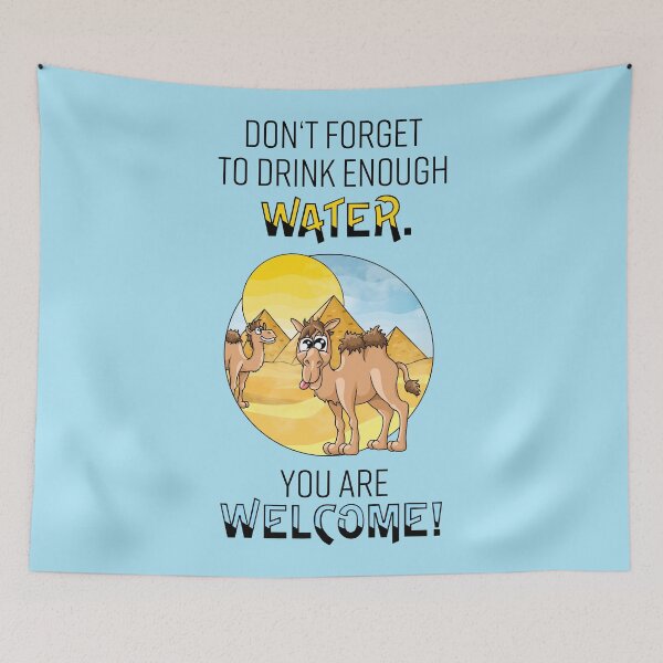 Item preview, Trink enough water quote fluffy camel designed and sold by ARTemyzz.