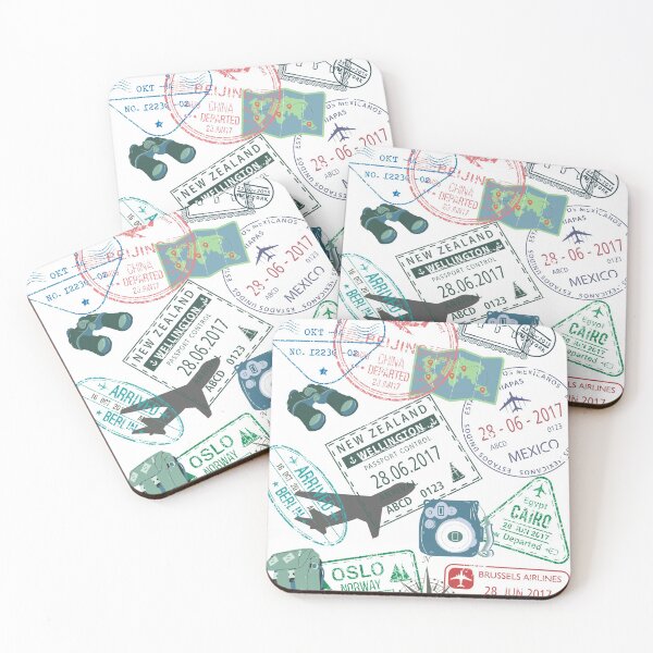 Item preview, Series Of World Travel Passport Stamps designed and sold by stylish-with-us.