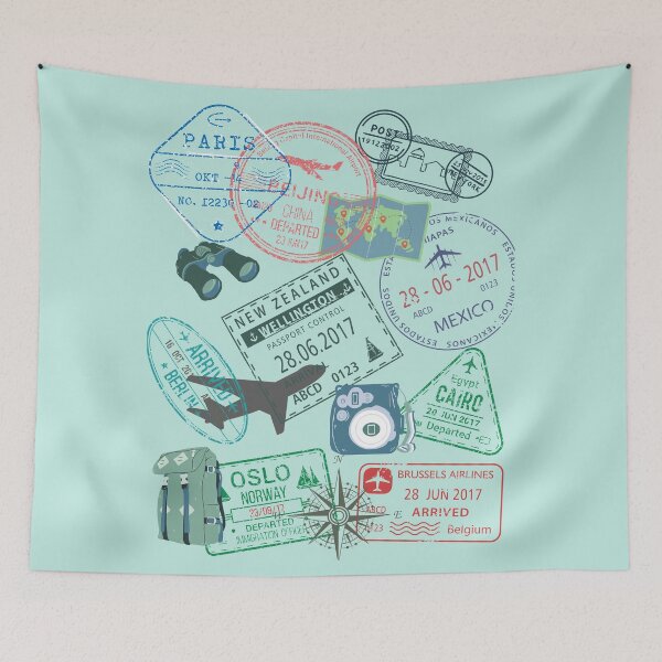 Item preview, Series Of World Travel Passport Stamps designed and sold by stylish-with-us.