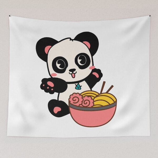 Item preview, Wholesome Panda Eating Ramen designed and sold by kindtoearth.