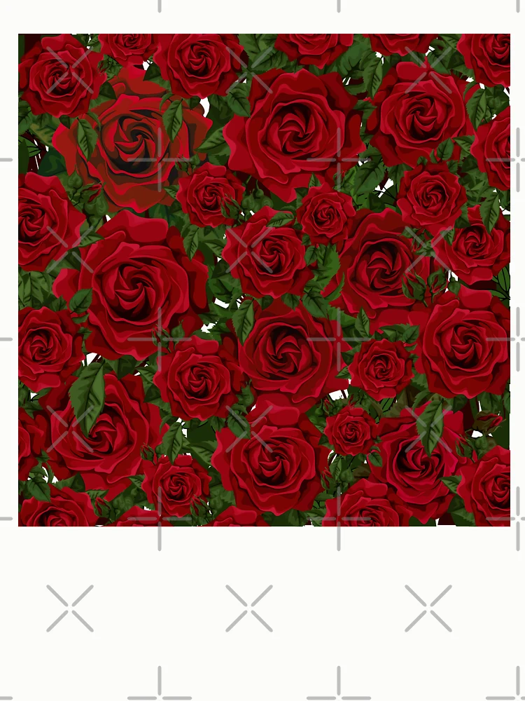 Thumbnail 6 of 6, Pullover Sweatshirt, Red Roses Pattern designed and sold by EvelinePatterns.