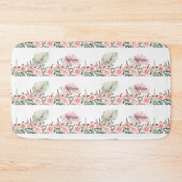 Item preview, English Arabic floral watercolour gum leaf border personalised design Katrina designed and sold by HalunaHappy.