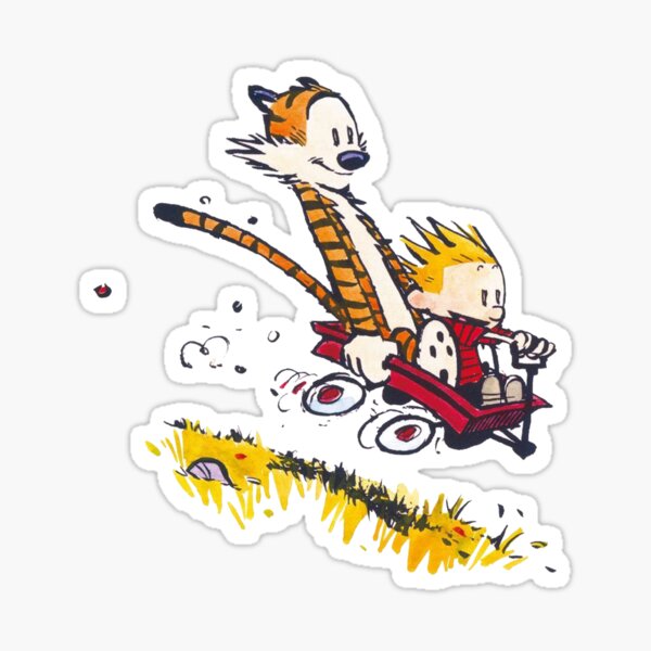 funny calvin and hobbes Sticker