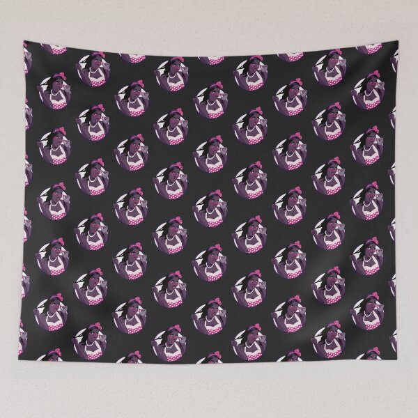Item preview, Black Pin Up Girl | Elina - Pink & Purple (Dark Background) designed and sold by ladyfacecreates.