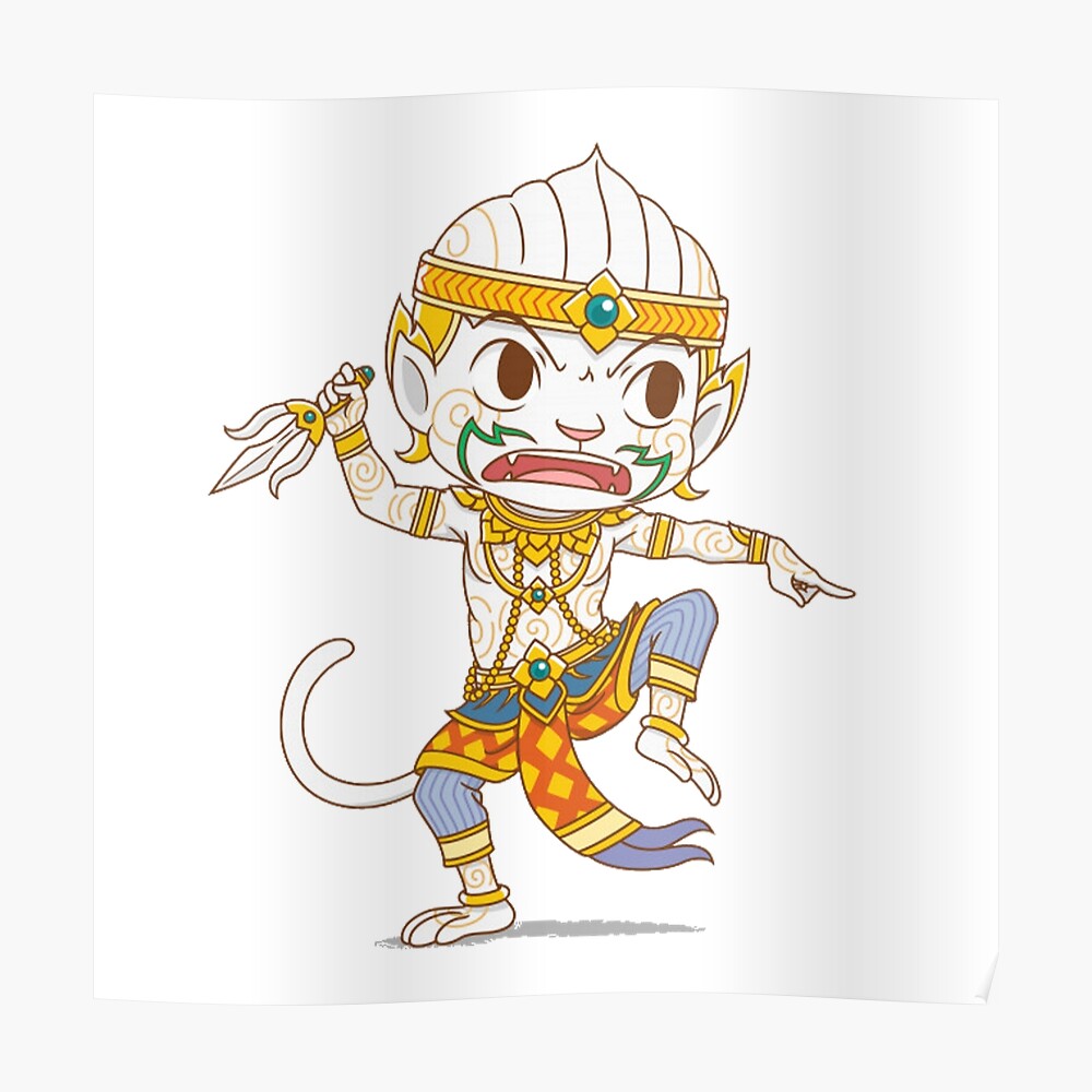 cartoon character hanuman king monkey thailand rammakian cartoon character hanuman king monkey thailand rammakian