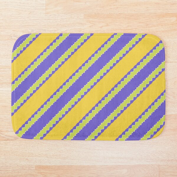 Yellow Purple Stripe Bath Mat