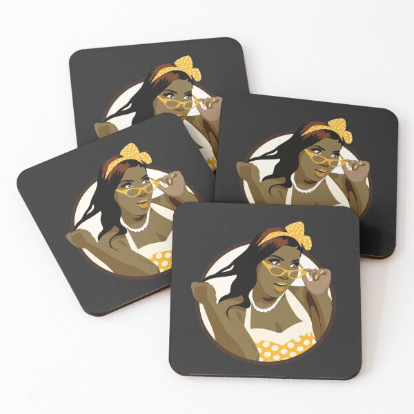 Item preview, Black Pin Up Girl | Elina - Yellow & Orange (Dark Background) designed and sold by ladyfacecreates.