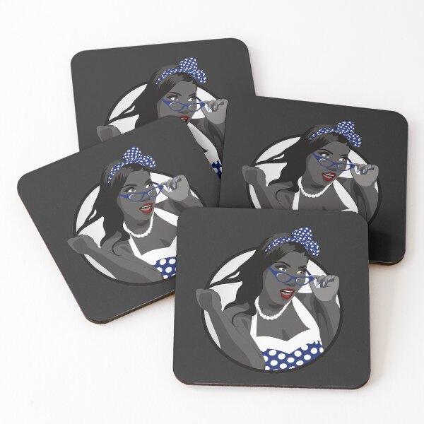 Item preview, Black Pin Up Girl | Elina - Blue & Grey (Dark Background) designed and sold by ladyfacecreates.