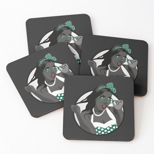 Item preview, Black Pin Up Girl | Elina - Green & Grey (Dark Background) designed and sold by ladyfacecreates.