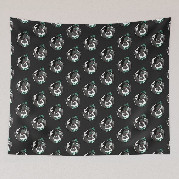 Item preview, Black Pin Up Girl | Elina - Green & Grey (Dark Background) designed and sold by ladyfacecreates.