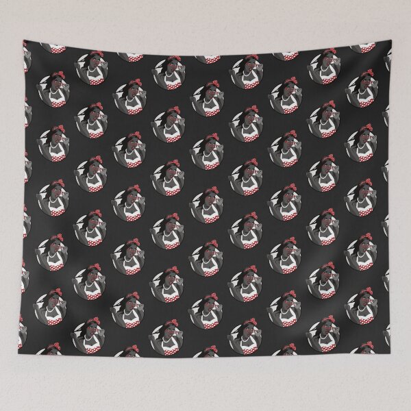 Item preview, Black Pin Up Girl | Elina - Red & Grey (Dark Background) designed and sold by ladyfacecreates.