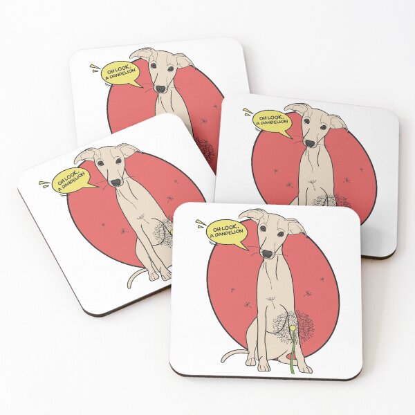 Item preview, Funny greyhound design; Fawn Italian greyhound with a dandelion flower designed and sold by ThisIggyLife.