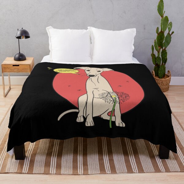 Item preview, Funny greyhound design; Fawn Italian greyhound with a dandelion flower designed and sold by ThisIggyLife.