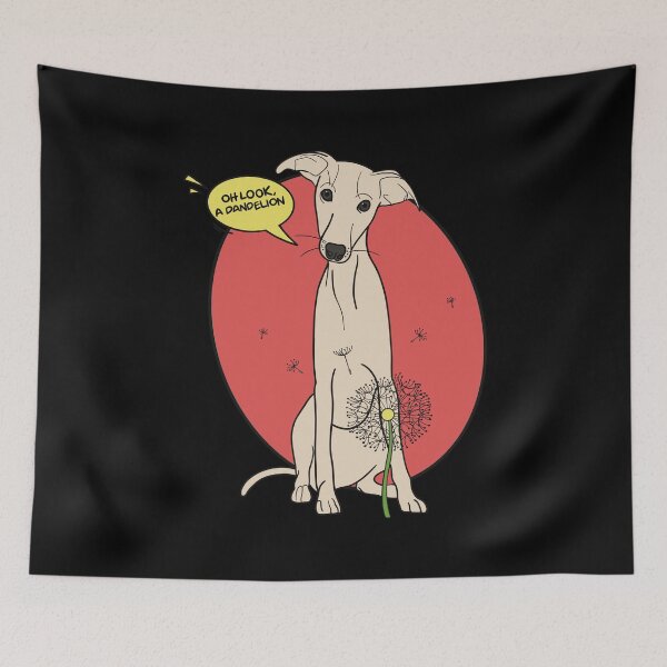 Item preview, Funny greyhound design; Fawn Italian greyhound with a dandelion flower designed and sold by ThisIggyLife.