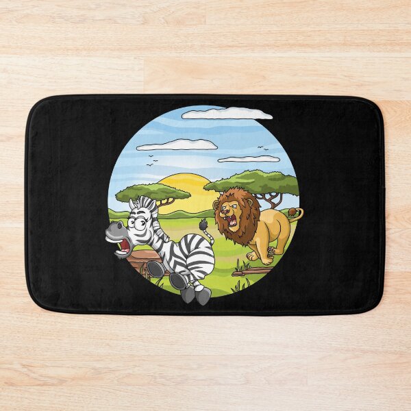 Item preview, African zebra running away from lion designed and sold by ARTemyzz.