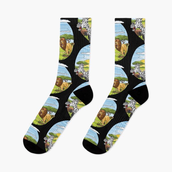 Item preview, African zebra running away from lion designed and sold by ARTemyzz.