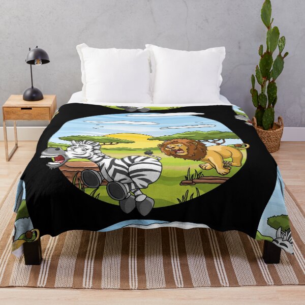Item preview, African zebra running away from lion designed and sold by ARTemyzz.