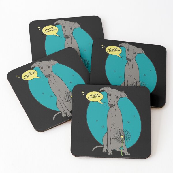 Item preview, Funny greyhound design; Grey Italian greyhound with a dandelion flower designed and sold by ThisIggyLife.