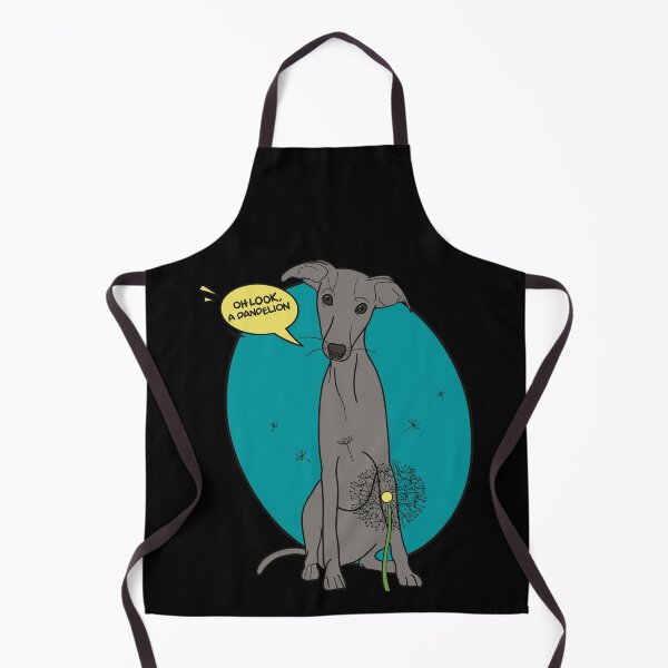 Item preview, Funny greyhound design; Grey Italian greyhound with a dandelion flower designed and sold by ThisIggyLife.