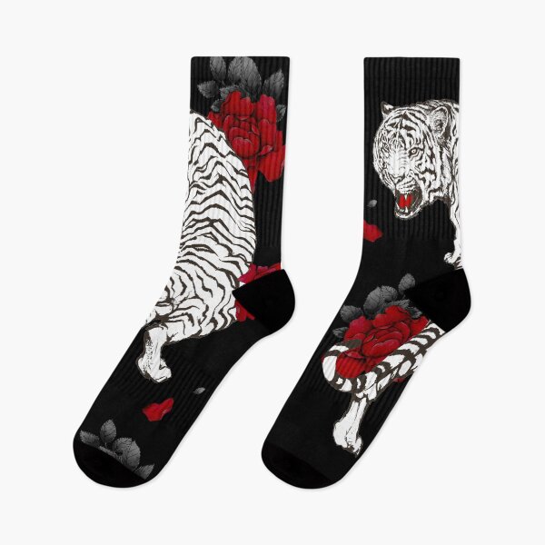 Item preview, Tiger roar with red peonies designed and sold by shodark.