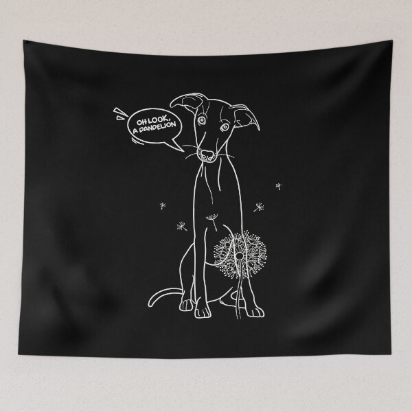 Item preview, Funny greyhound design; Greyhound with a dandelion flower designed and sold by ThisIggyLife.