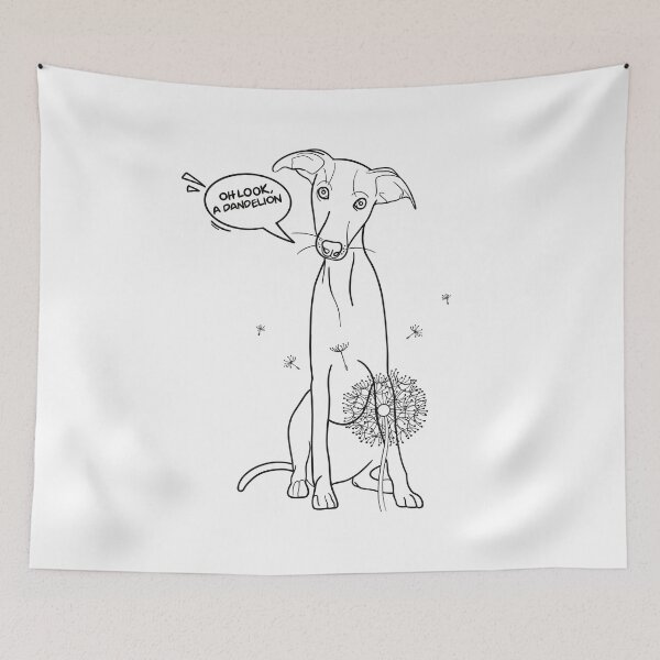 Item preview, Funny greyhound design; Greyhound with a dandelion flower designed and sold by ThisIggyLife.