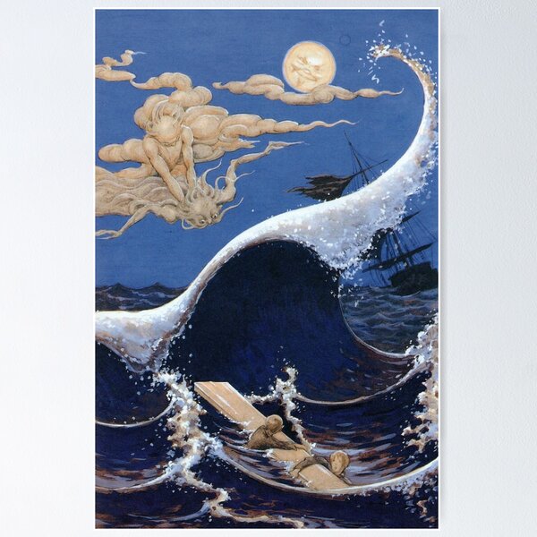 Item preview, Moonman saves the shipwrecked by Rudolf Koivu  designed and sold by ArtHistoryLover.
