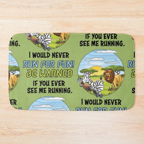 Item preview, Never run for fun funny quote lion and zebra designed and sold by ARTemyzz.