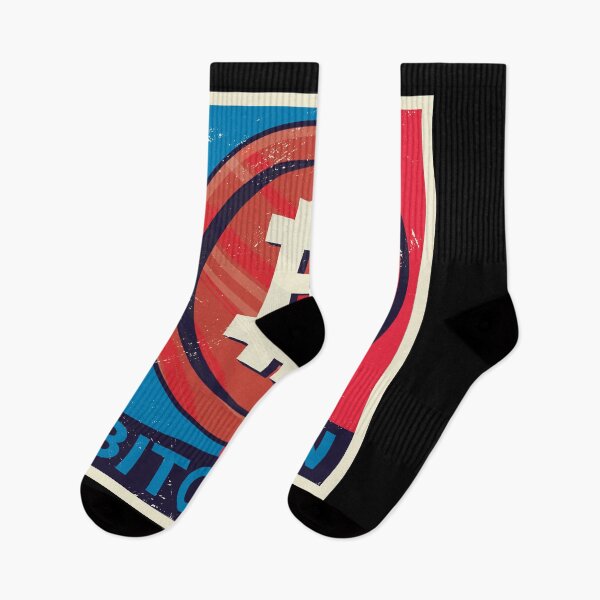 Item preview, Retro Bitcoin Blue & Red designed and sold by Hoiho Adventure Shirts.