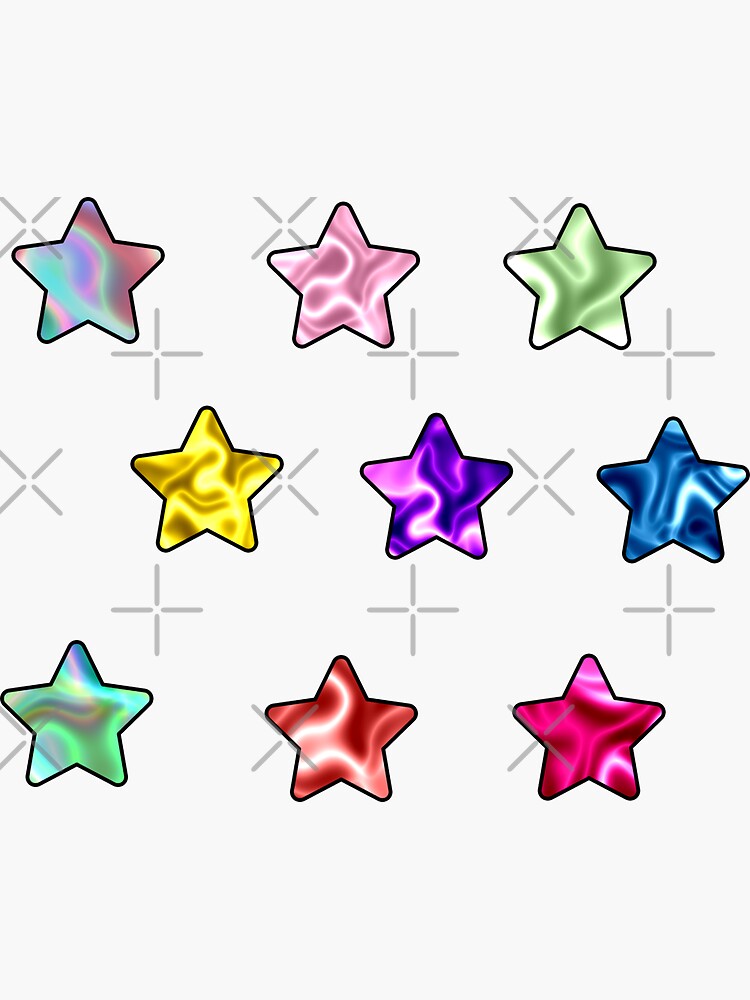 rainbow glow stars sticker pack | Sticker