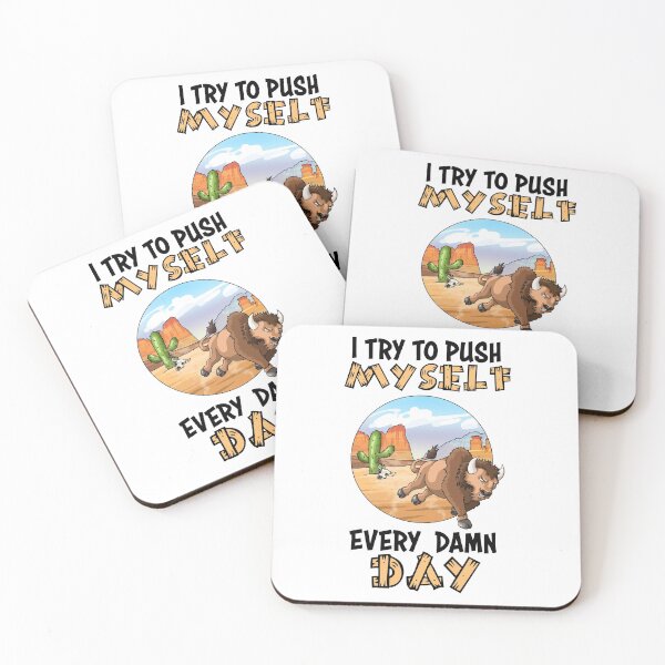 Item preview, Push myself buffalo motivation quote designed and sold by ARTemyzz.