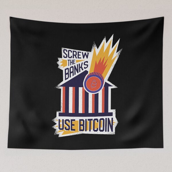 Item preview, Screw The Banks Use Bitcoin designed and sold by Hoiho Adventure Shirts.