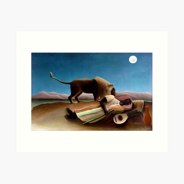 Aperçu de l'œuvre Henri Rousseau "La gitane endormie", 1897 créée et vendue par Alexandra Dahl.