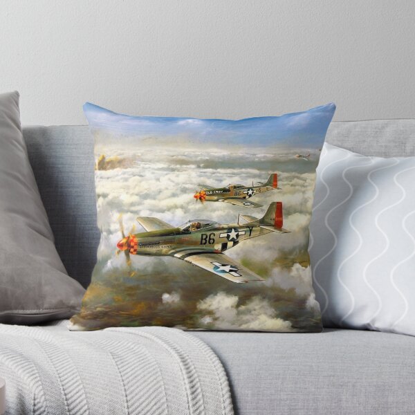 P51 Mustang Patrol Throw Pillow
