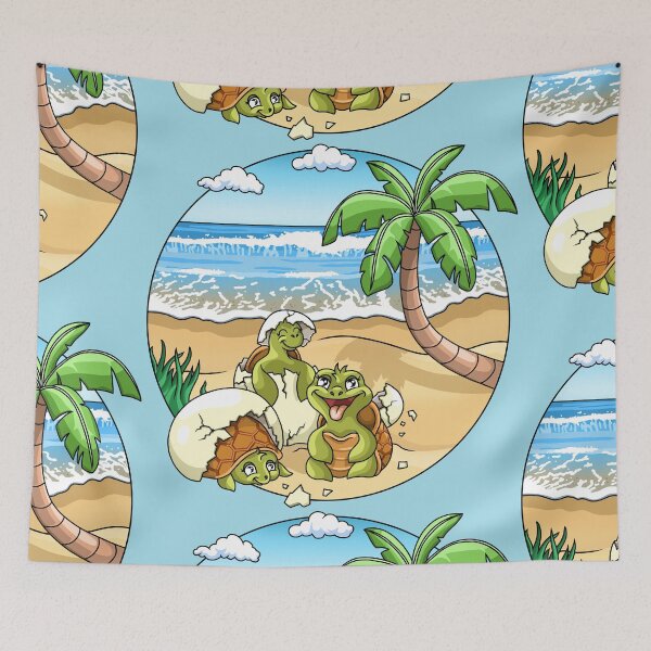 Item preview, Baby turtles on dream beach designed and sold by ARTemyzz.
