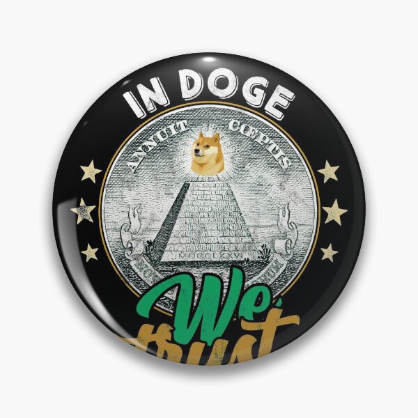 Item preview, dogecoin funny meme in doge we trust dollar parody designed and sold by majuga.