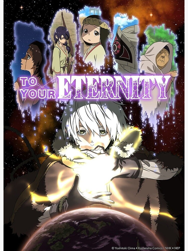 All The Characters In To Your Eternity Or Fumetsu No Anata E Anime Are  Drawn With Cool And Cute White Doodles (Transparent) - To Your Eternity -  Posters and Art Prints