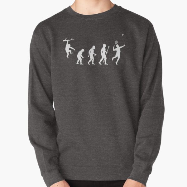 Funny Badminton Evolution Pullover Sweatshirt