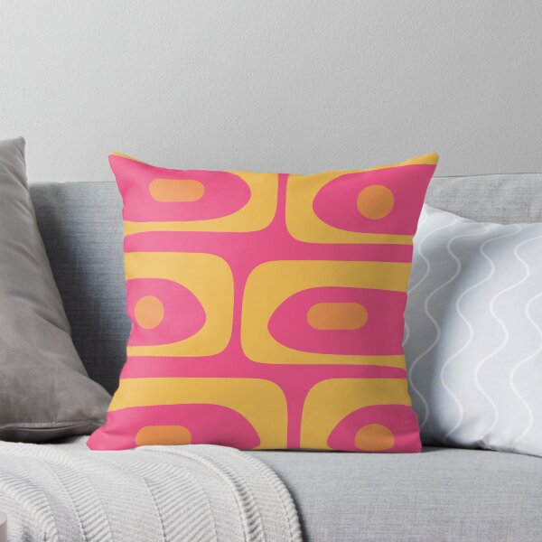 Artikel-Vorschau von Retro Piquet Mid Century Modern Abstraktes Muster in leuchtendem Rosa und Senfgelb, designt und verkauft von kierkegaard.