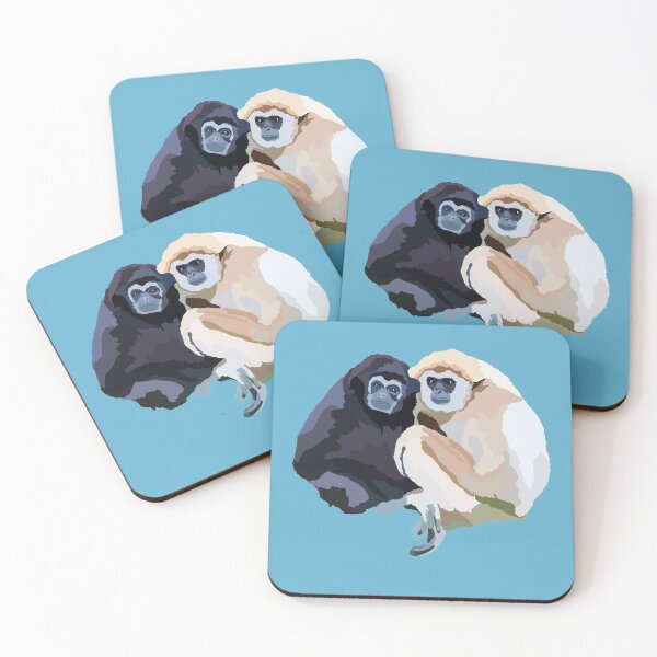 Item preview, H is for Hoolock Gibbon ,Hoolock Gibbon Artwork – Striking Primate Illustration and Wildlife Design designed and sold by PrettylittlepastelUk.