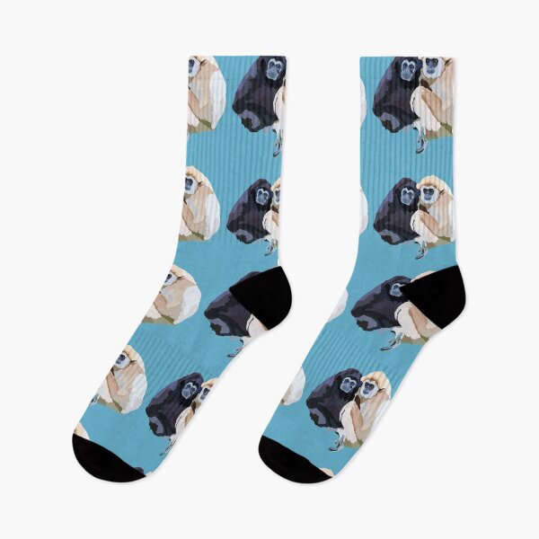 Item preview, H is for Hoolock Gibbon ,Hoolock Gibbon Artwork – Striking Primate Illustration and Wildlife Design designed and sold by PrettylittlepastelUk.
