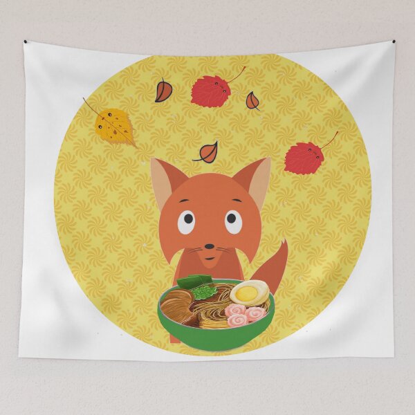 Item preview, Cute Fox Leaves Ramen designed and sold by CreativeBel.