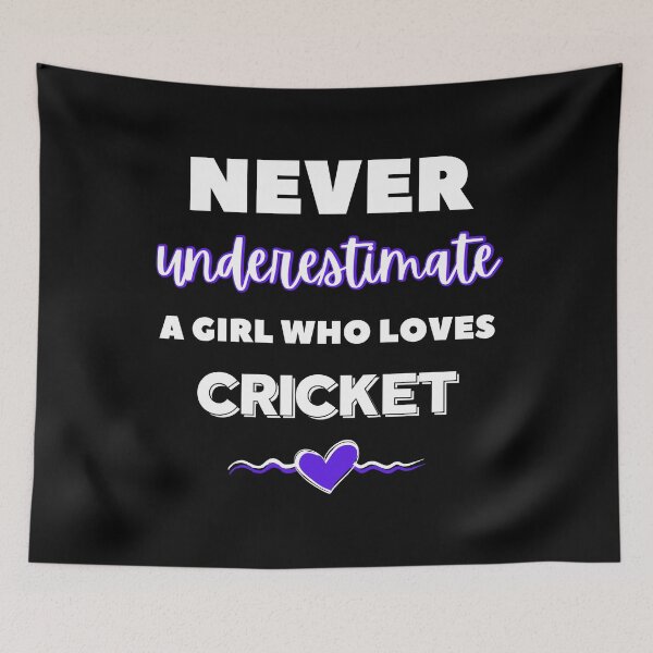 Item preview, Never underestimate a girl who loves cricket  designed and sold by TheGreenGoat.