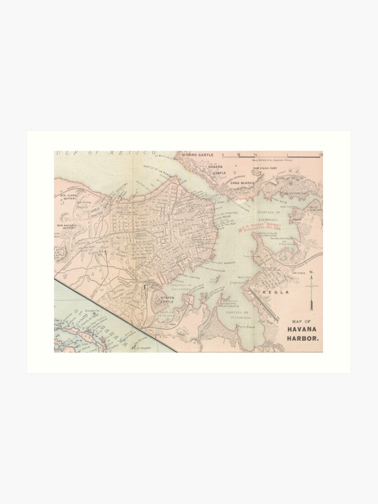 Basic Map of Havana Cuba (1898) Artwork Print photograph relating to Printable Map of Havana named Classic Map of Havana Cuba (1898) Artwork Print