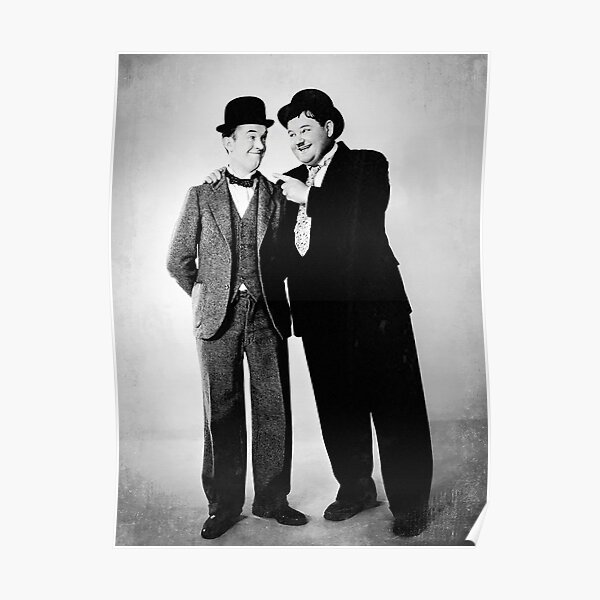 Stan Laurel and Oliver Hardy - BW Vintage - D25 Poster