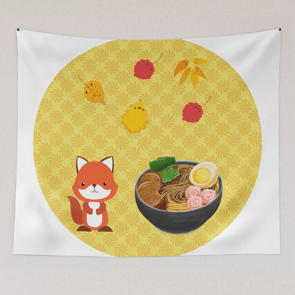 Item preview, Cute Fox Leaves Ramen designed and sold by CreativeBel.