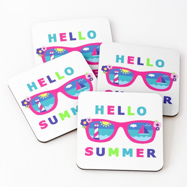 Item preview, Hello Summer Sunglasses Reflecting Lighthouse and Sailboat designed and sold by CoralFoxDesigns.