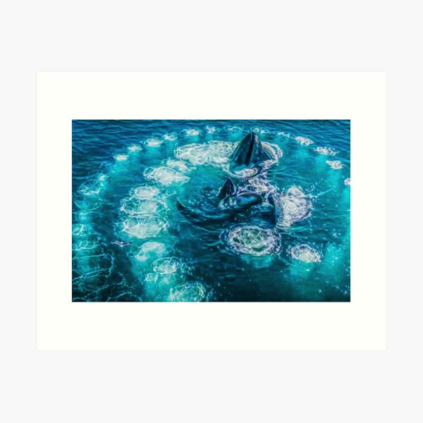Item preview, Bubble net whales feeding designed and sold by ritusdesigns.
