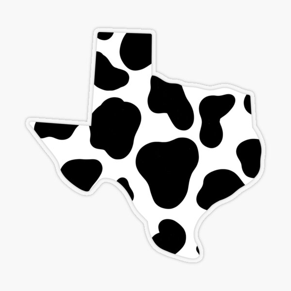 Cow Print Texas State Sticker – Main Market & Event