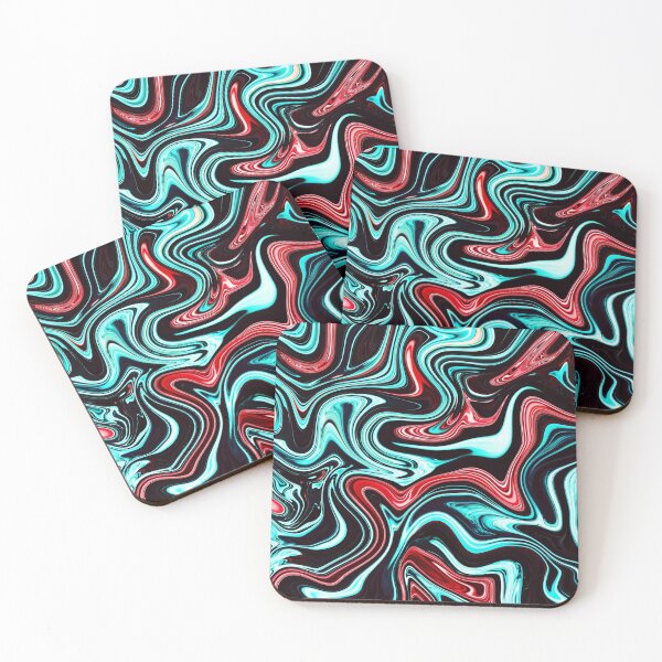 Item preview, Cozy Red & Turquoise in Fluid Style designed and sold by Flydea.